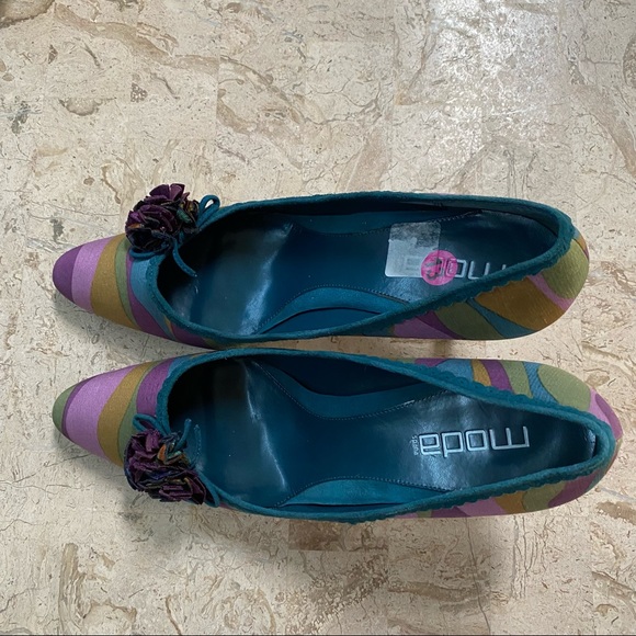 Elegant High Heel Slip On Pump Moda Spana Bow Size 13M - Picture 3 of 12